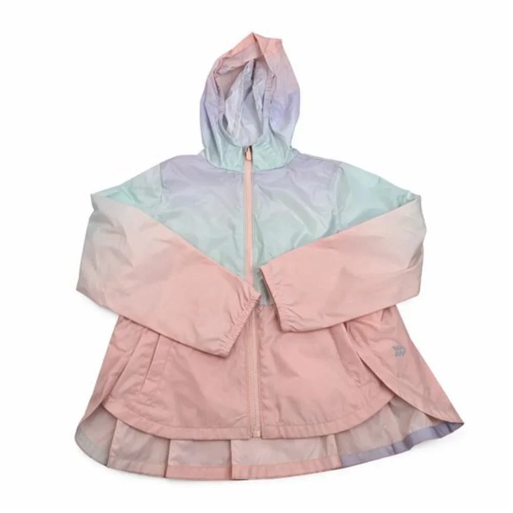 All In Motion Girls XS 4/5 Multicolor Hooded Jacket Water & Wind Resistant